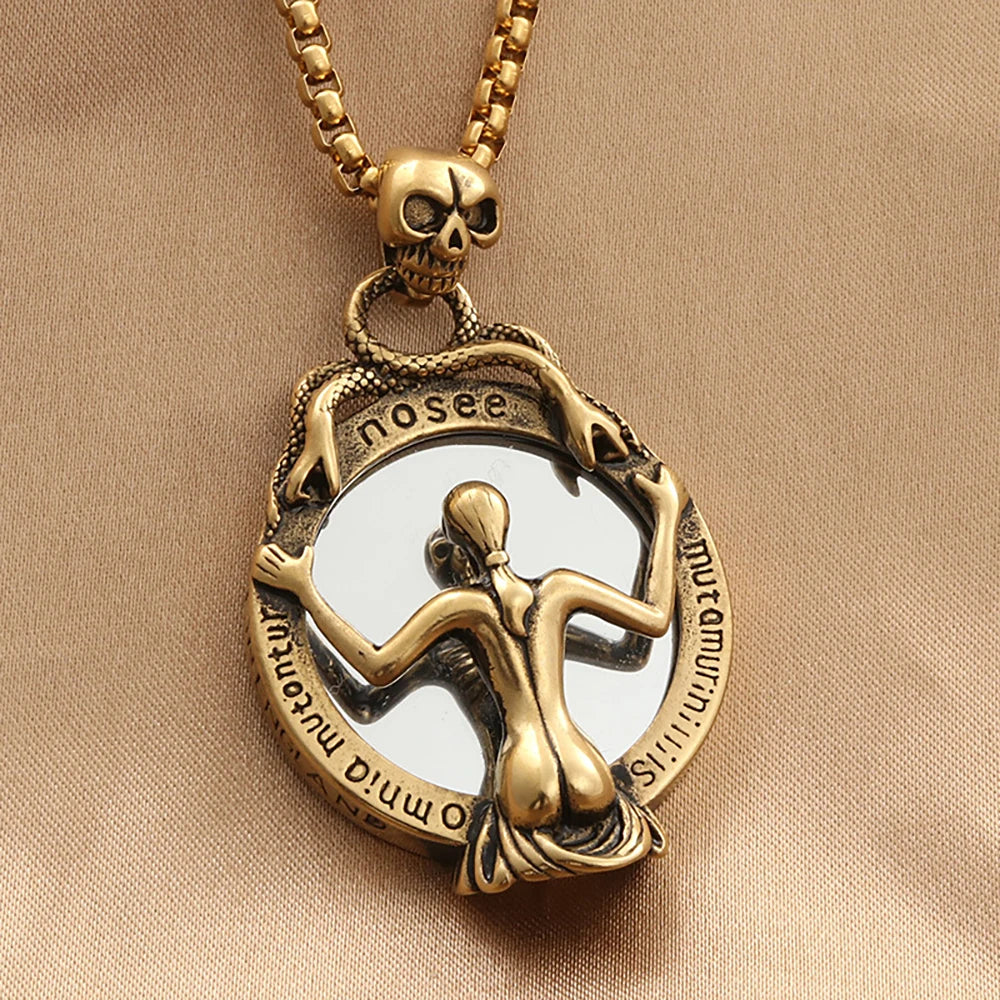 Skull Mirror Pendant (316L)