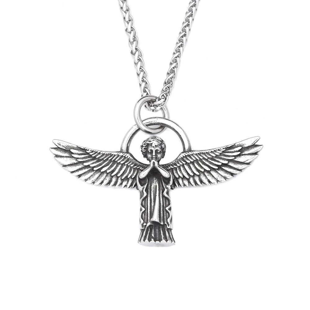 Guardian Angel Wings Pendant Necklace (316L)