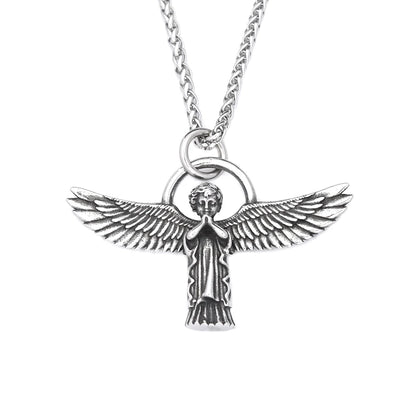 Guardian Angel Wings Pendant Necklace (316L)