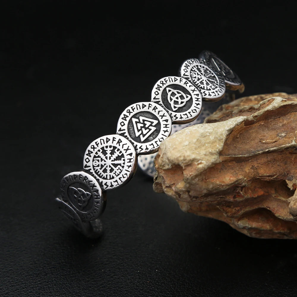 Viking Symbol Cuff Bracelet (316L)
