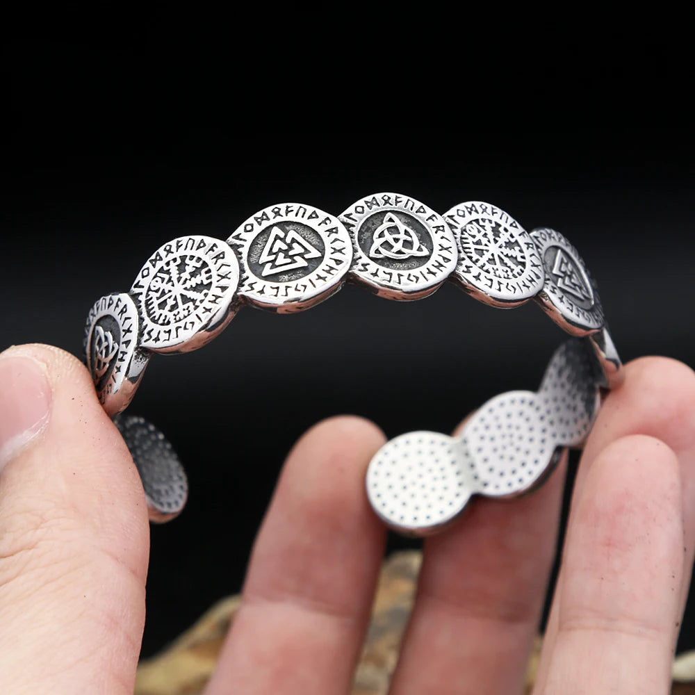 Viking Symbol Cuff Bracelet (316L)
