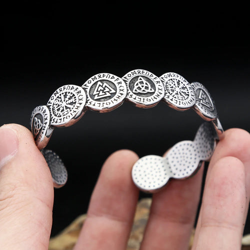 Viking Symbol Cuff Bracelet (316L)