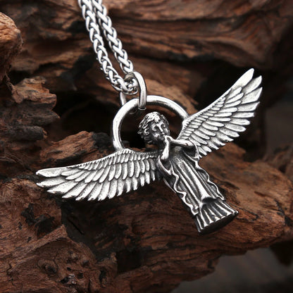Guardian Angel Wings Pendant Necklace (316L)