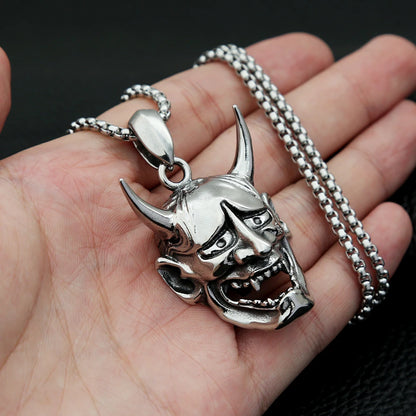 Oni Demon Mask Pendant Necklace (316L)