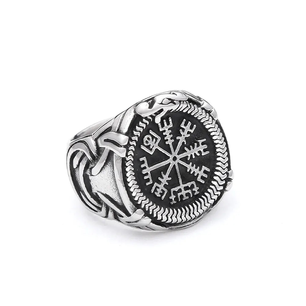 Viking Compass Ring Vegvísir (316L)