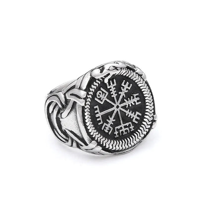 Viking Compass Ring Vegvísir (316L)