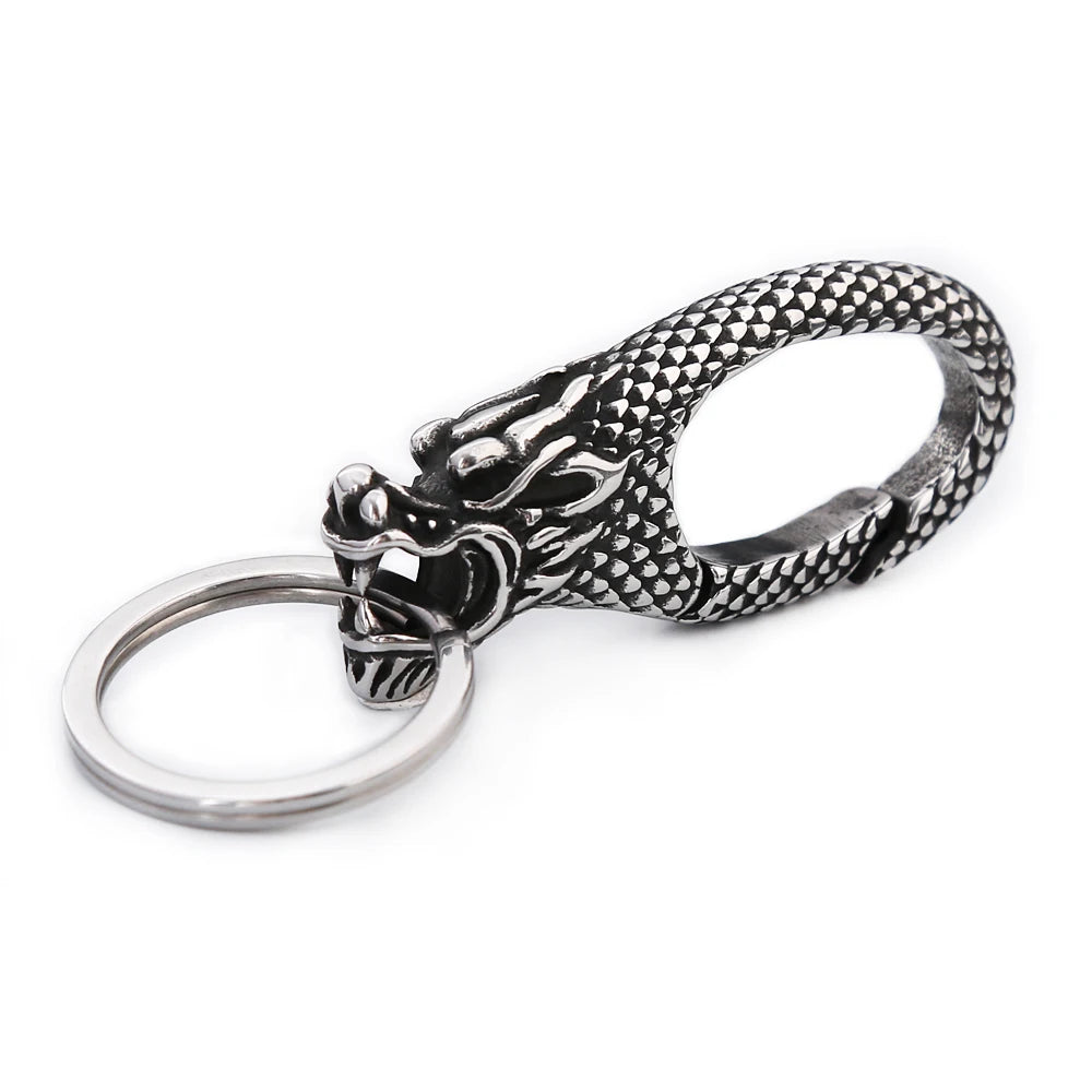 Viking Dragon Head Keychain (316L)