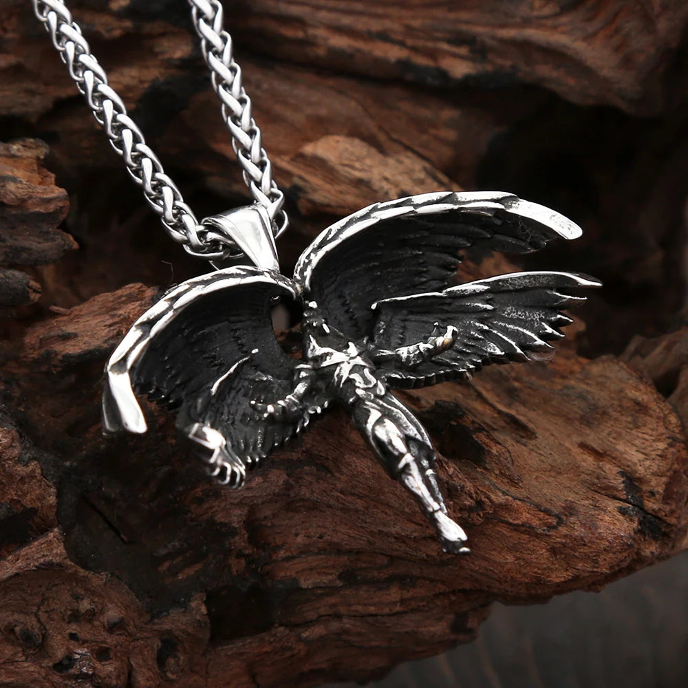 Guardian Angel Wings Pendant Necklace (316L)