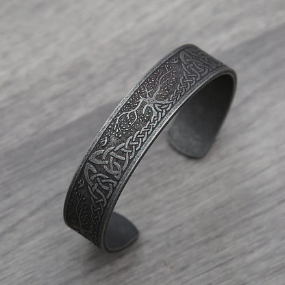 Viking Rune Cuff Bracelet (316L)
