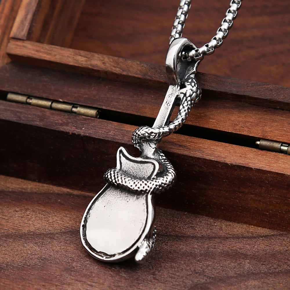Serpent Guitar Pendant Necklace (316L)