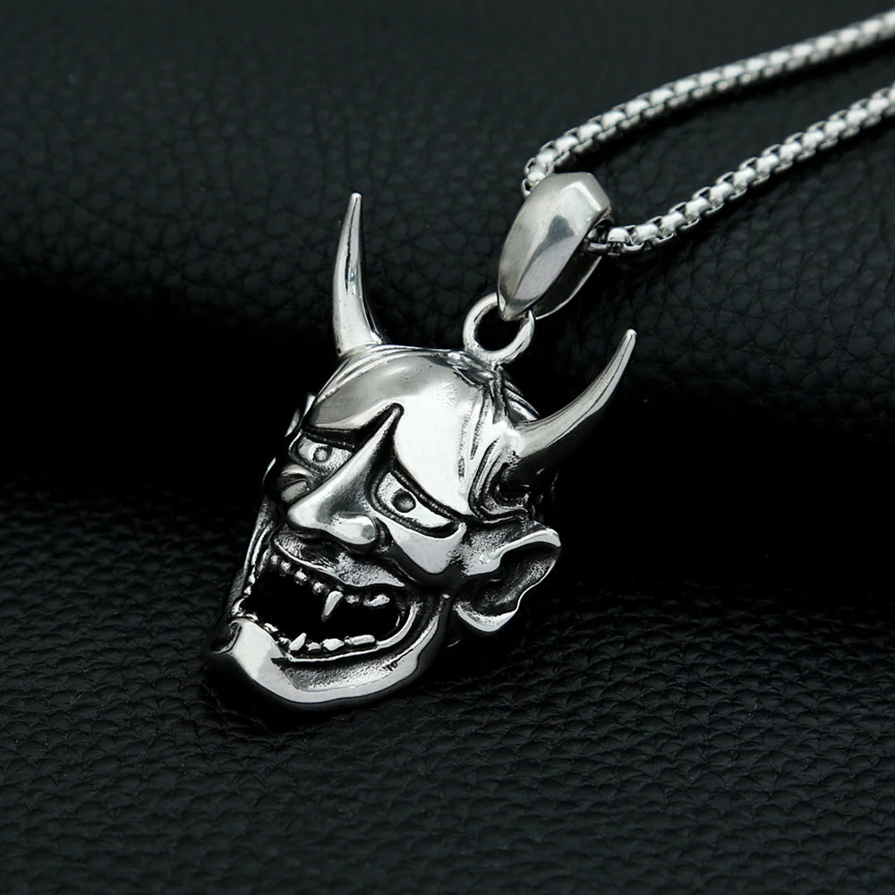 Oni Demon Mask Pendant Necklace (316L)