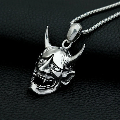 Oni Demon Mask Pendant Necklace (316L)