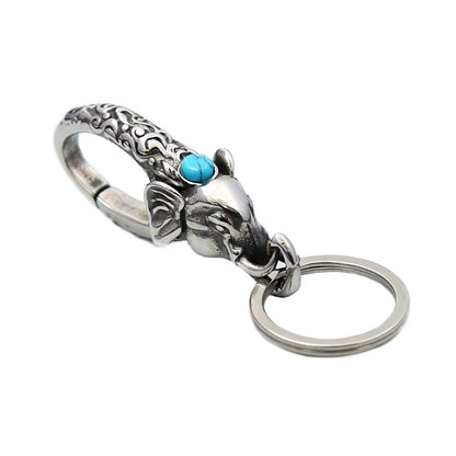 Vintage Elephant Keychain – Bold Metal Accessory