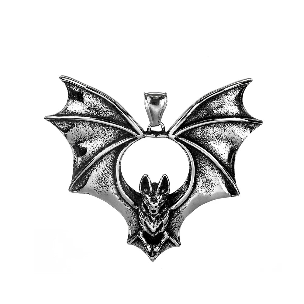 Men’s Gothic Bat Necklace – Stainless Steel Pendant