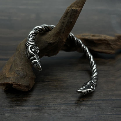 Viking Eagle Head Open Bracelet (316L)