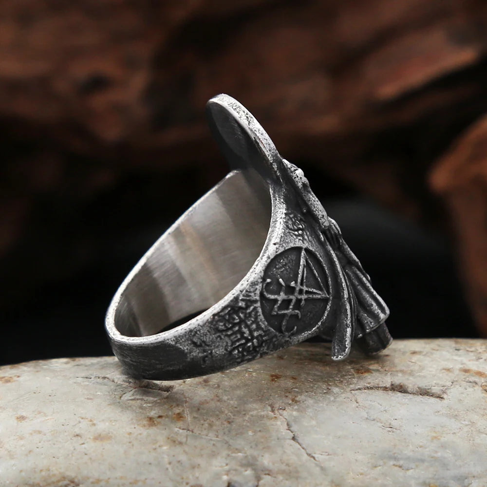 Men’s Dark Gothic Ring – Fallen Angel Design