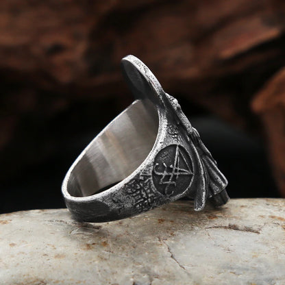 Men’s Dark Gothic Ring – Fallen Angel Design