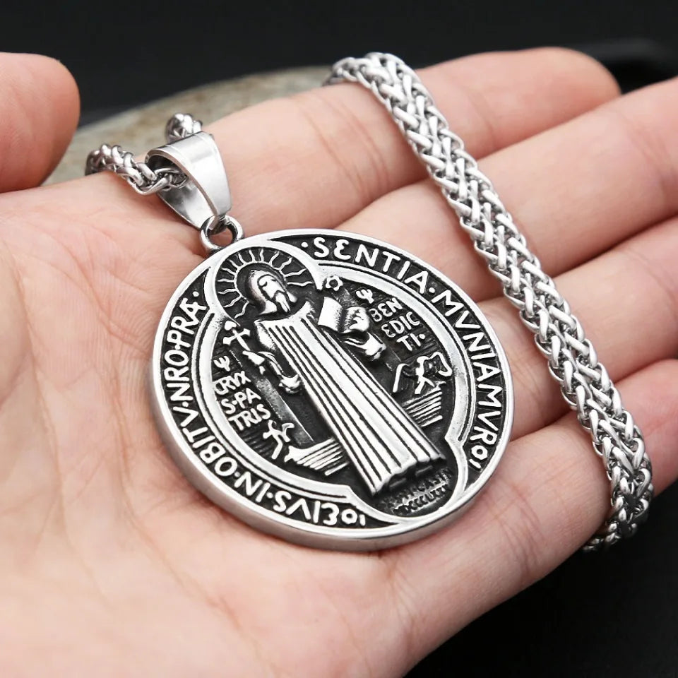 Saint Benedict Medal Pendant Necklace (316L)