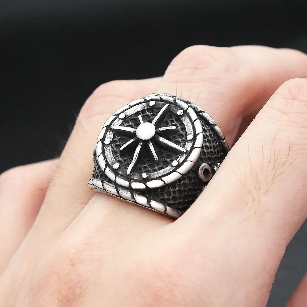 Viking Compass Ring Vegvísir (316L)