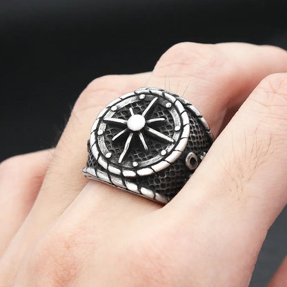 Viking Compass Ring Vegvísir (316L)