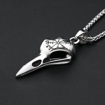 Raven Compass Pendant Necklace (316L)