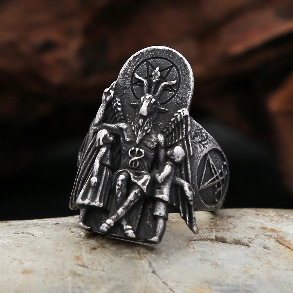 Men’s Dark Gothic Ring – Fallen Angel Design