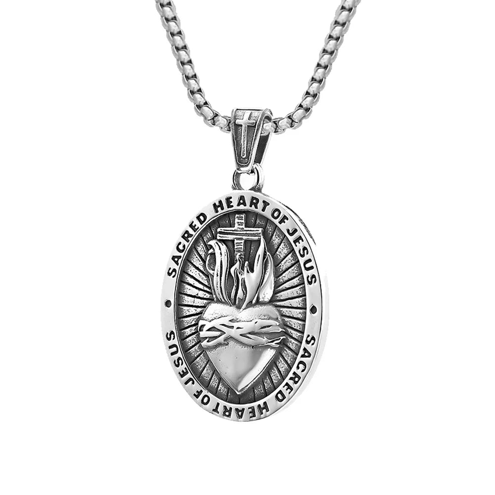 Sacred Heart Pendant (316L)