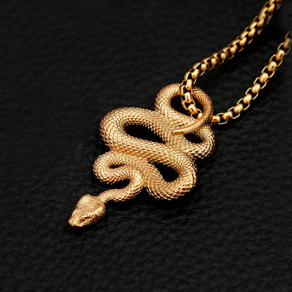 Gold Snake Pendant (316L)