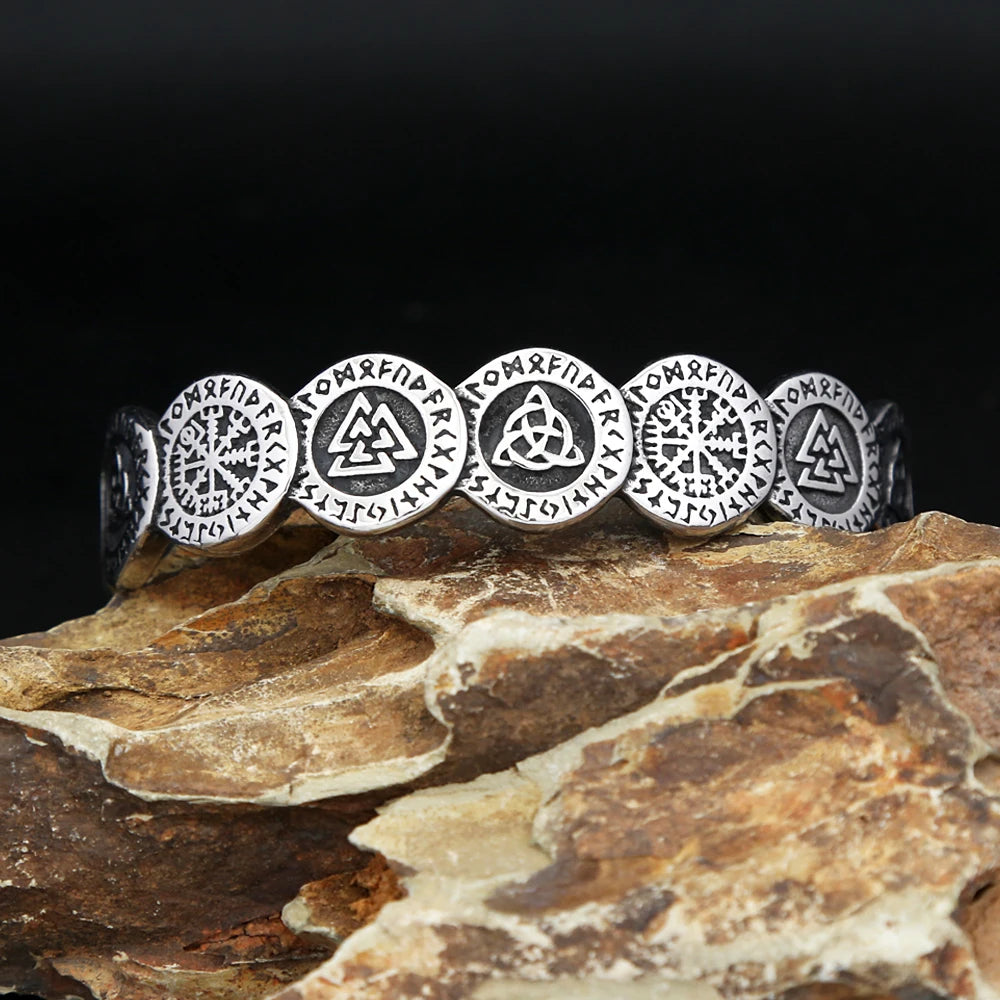 Viking Symbol Cuff Bracelet (316L)
