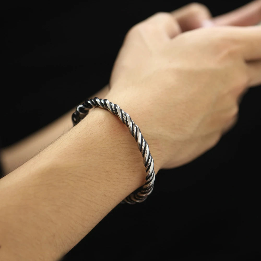 Viking Eagle Head Open Bracelet (316L)