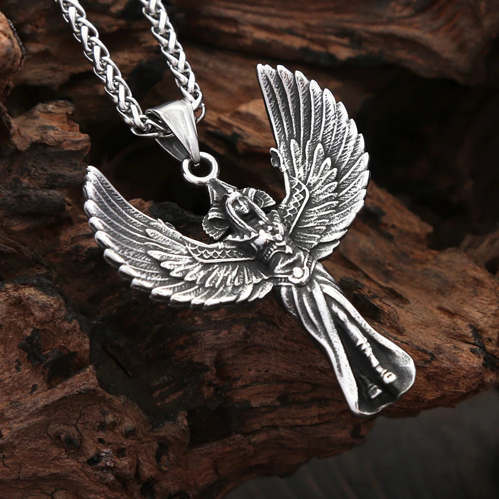 Guardian Angel Wings Pendant Necklace (316L)