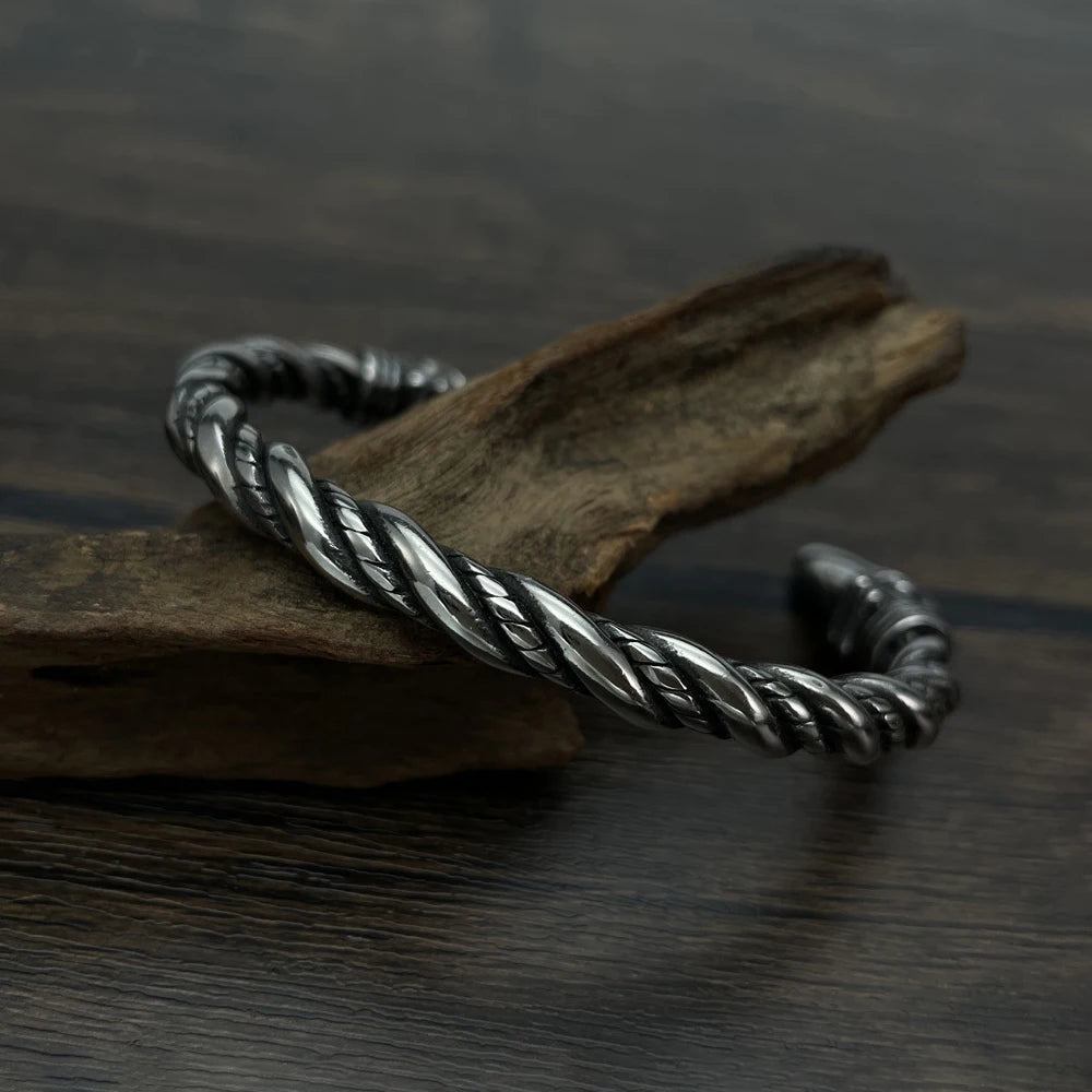 Viking Eagle Head Open Bracelet (316L)
