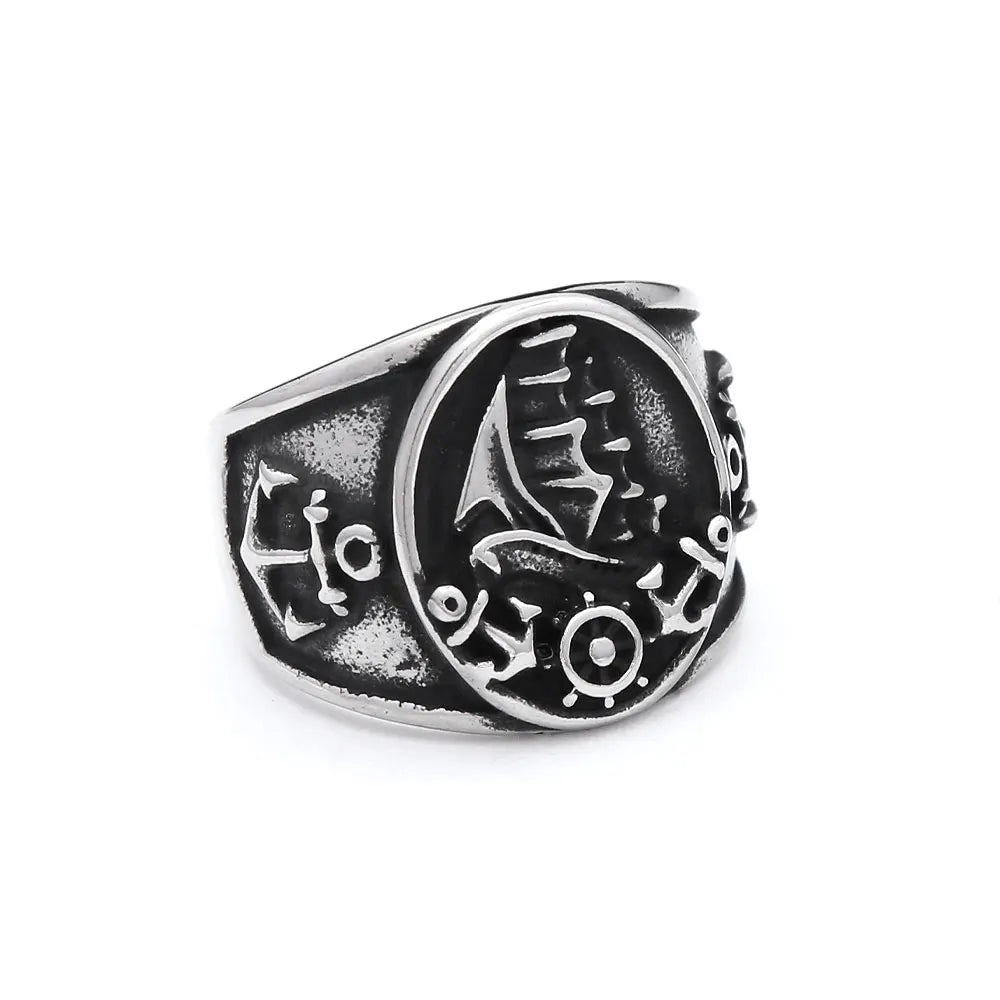 Viking Compass Ring Vegvísir (316L)