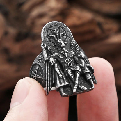 Men’s Dark Gothic Ring – Fallen Angel Design