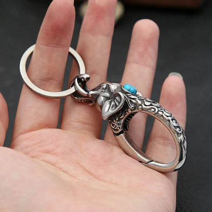 Vintage Elephant Keychain – Bold Metal Accessory