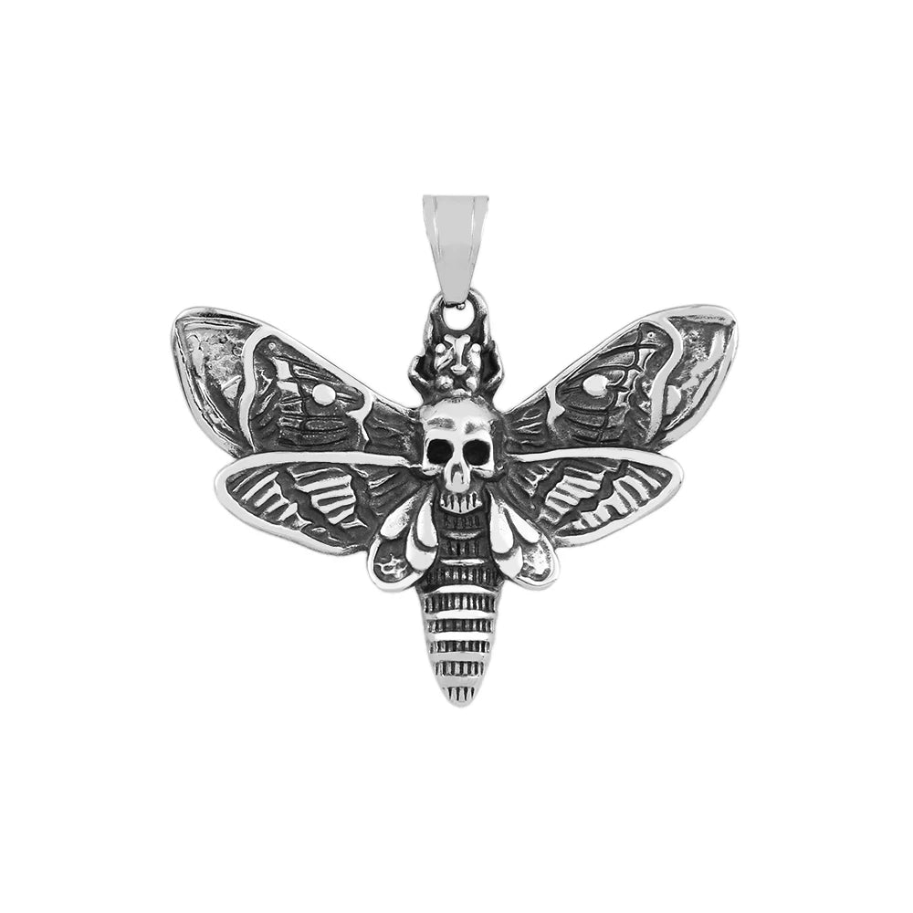 Skull Moth Pendant Necklace (316L)