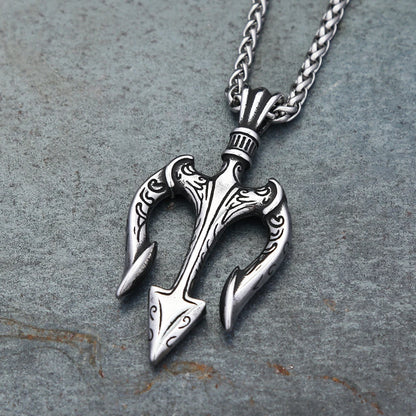 Poseidon Trident Pendant Necklace (316L)
