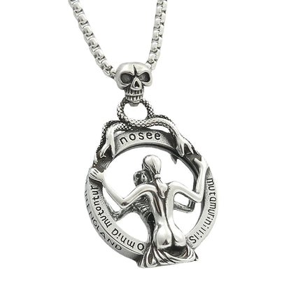 Skull Mirror Pendant (316L)