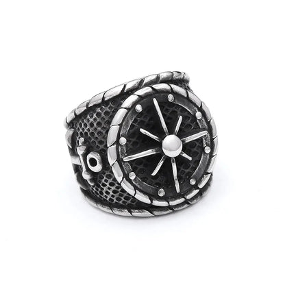 Viking Compass Ring Vegvísir (316L)