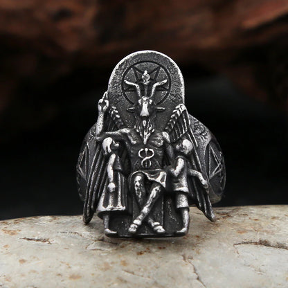 Men’s Dark Gothic Ring – Fallen Angel Design