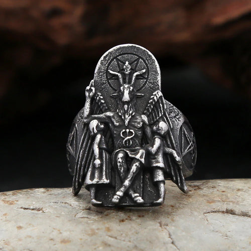 Men’s Dark Gothic Ring – Fallen Angel Design