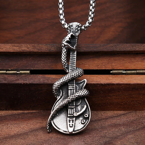 Serpent Guitar Pendant Necklace (316L)