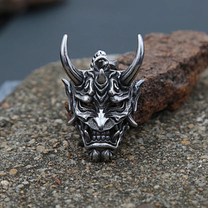 Demon Mask Skull Pendant Necklace (316L)