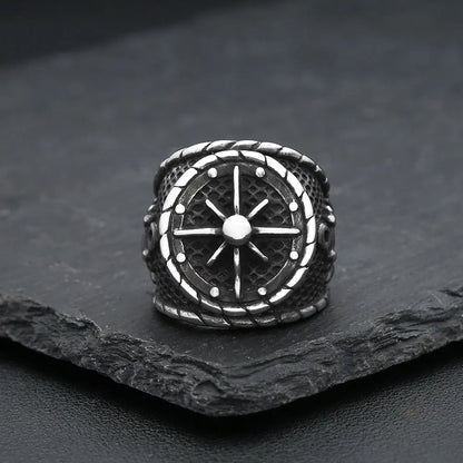 Viking Compass Ring Vegvísir (316L)