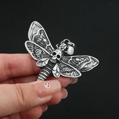Skull Moth Pendant Necklace (316L)