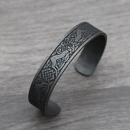 Viking Rune Cuff Bracelet (316L)