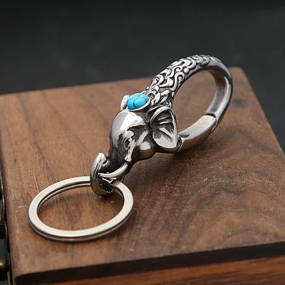Vintage Elephant Keychain – Bold Metal Accessory