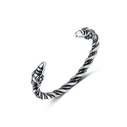 Viking Eagle Head Open Bracelet (316L)